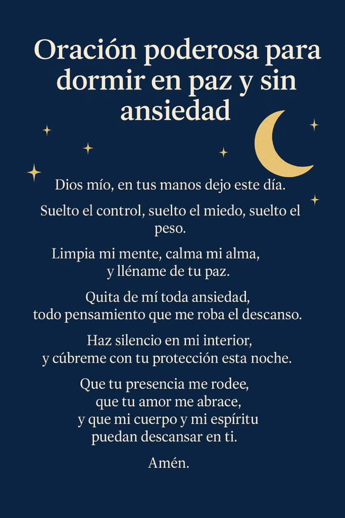 Oración para dormir en paz y sin ansiedad